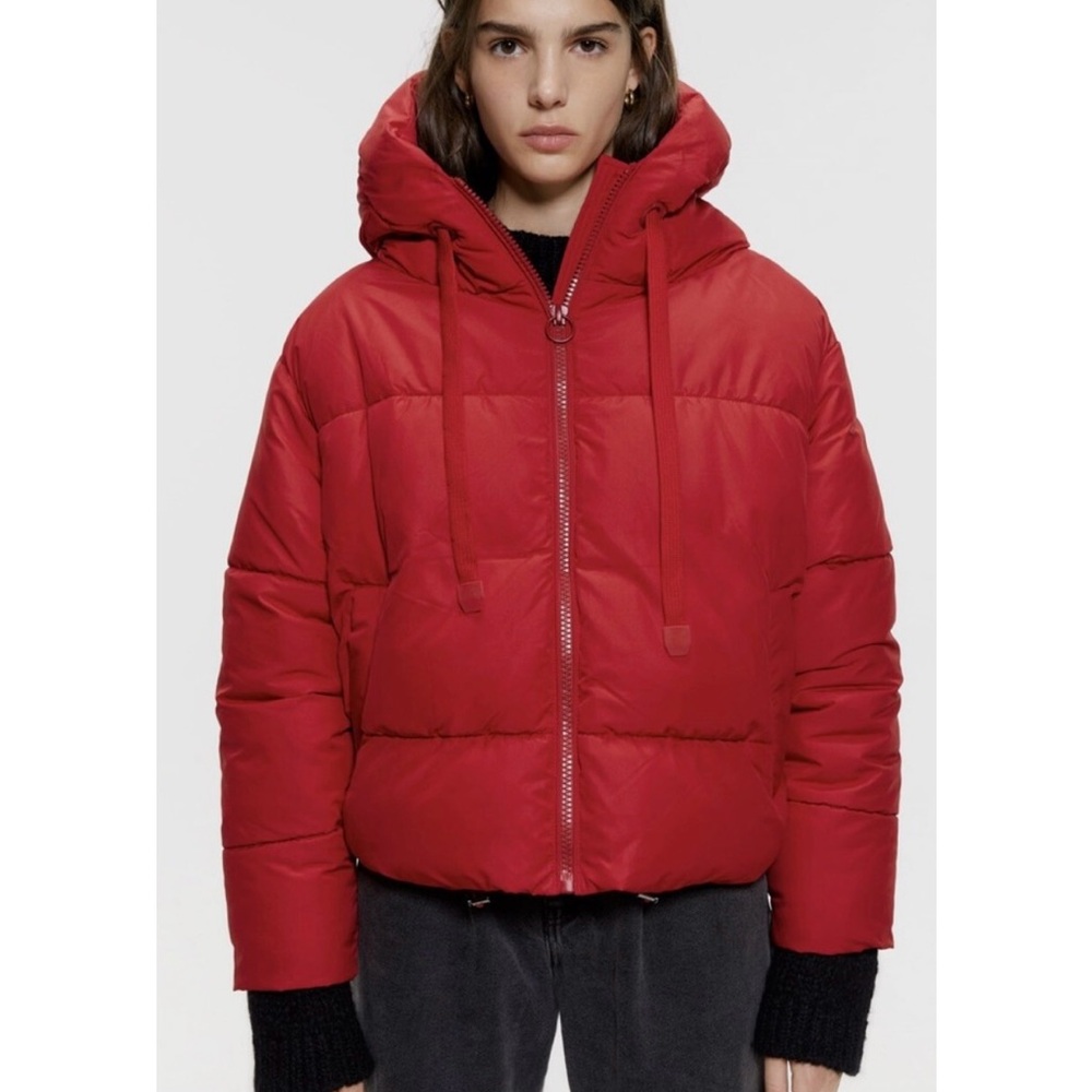 Zara Women’s Red Puffer Jacket